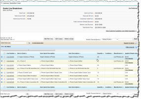 Customer quotation lines