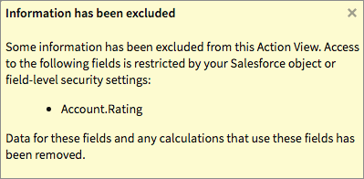 Message notifying you that a field is restricted