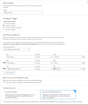 Screenshot of Select Object window in the Flow UI