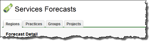 Image: Services Forecasts Categories (Regions, Practices, Groups, Projects)